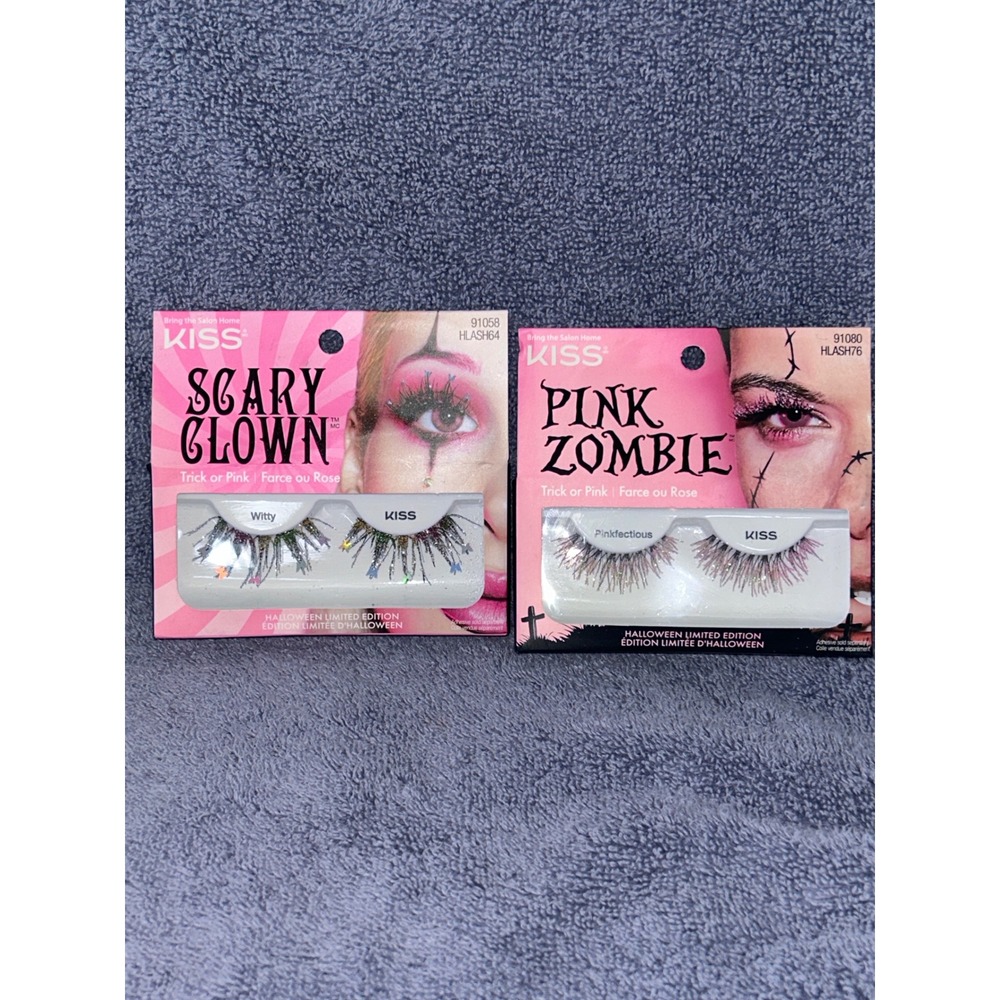 Bundle KISS Scary Clown Pink Zombie Halloween Limited Edition Eyelashes